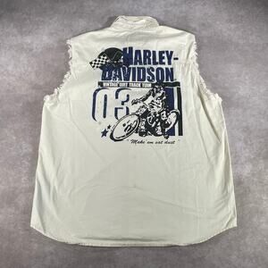 Harley Davidson Short Sleeve Button Down Vest Men's XL